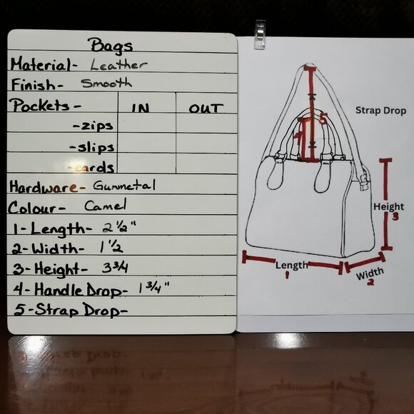 🦋3/$20 Camel w/ Gunmetal Leather Key Fob Case #218 - Picture 8 of 8